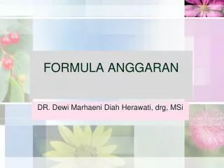 formula anggaran