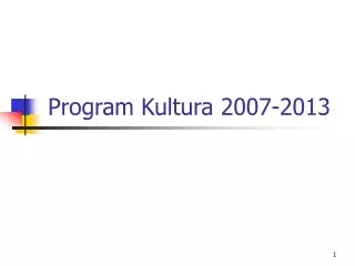 program kultura 2007 2013