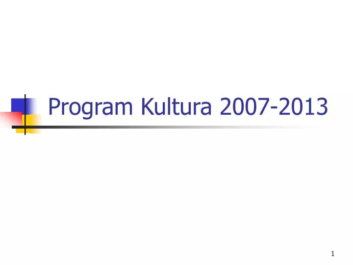 program kultura 2007 2013