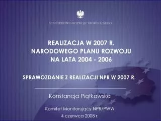 konstancja pi tkowska komitet monitoruj cy npr pww 4 czerwca 2008 r