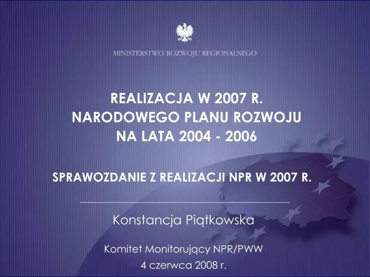 konstancja pi tkowska komitet monitoruj cy npr pww 4 czerwca 2008 r