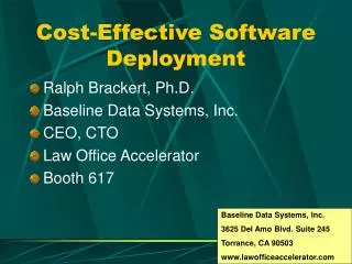 Cost-Effective Software Deployment