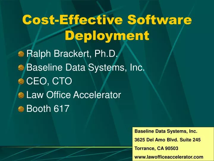 cost effective software deployment