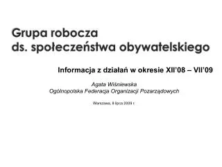 grupa robocza ds spo ecze stwa obywatelskiego