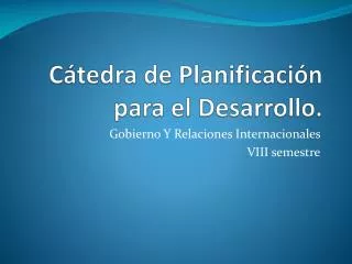 c tedra de planificaci n para el desarrollo