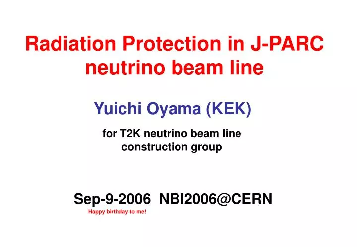 radiation protection in j parc neutrino beam line