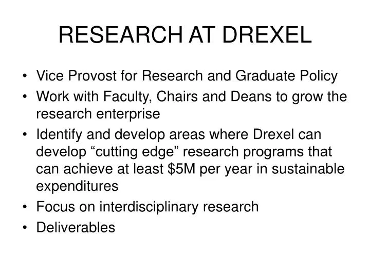 research at drexel
