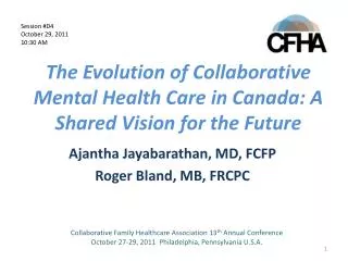 The Evolution of Collaborative Mental Health Care in Canada: A Shared Vision for the Future