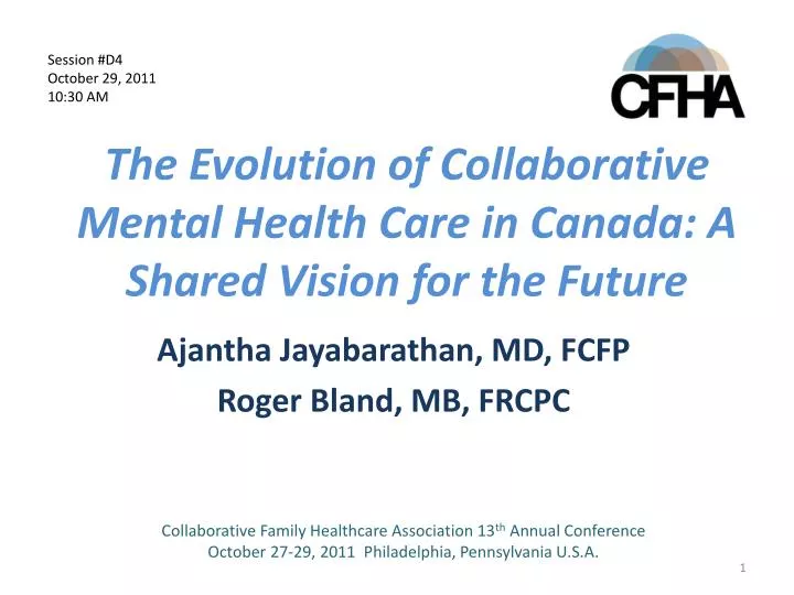 the evolution of collaborative mental health care in canada a shared vision for the future