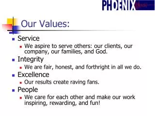 Our Values: