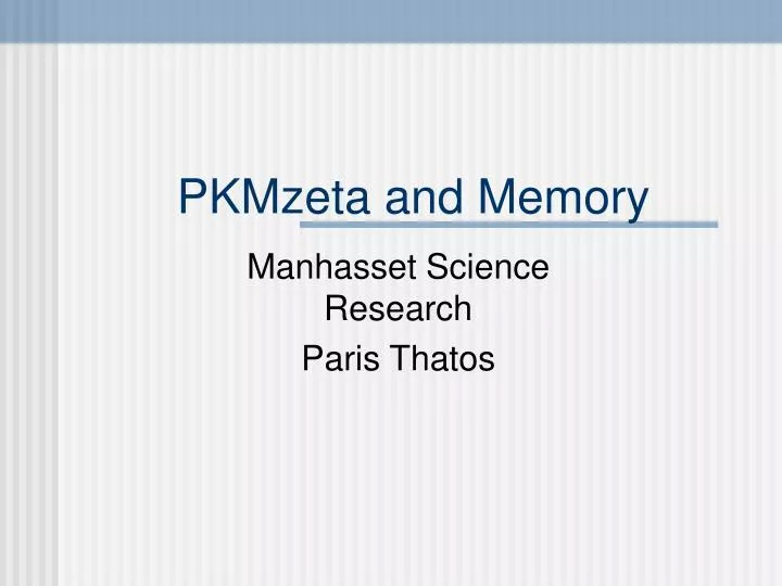 pkmzeta and memory