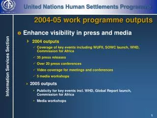 2004-05 work programme outputs