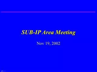 SUB-IP Area Meeting