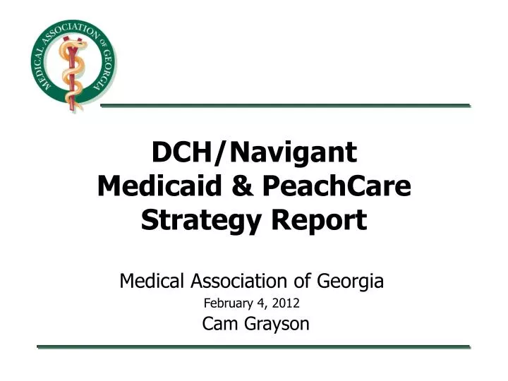 dch navigant medicaid peachcare strategy report