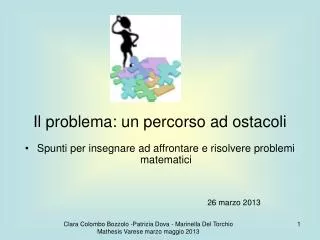 il problema un percorso ad ostacoli