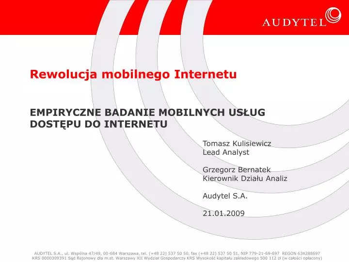 rewolucja mobilnego internetu empiryczne badanie mobilnych us ug dost pu do internetu