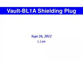 Vault-BL1A Shielding Plug