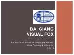 BÀI GIẢNG Visual Fox - slide 1