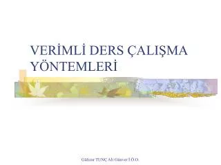 ver ml ders ali ma y ntemler