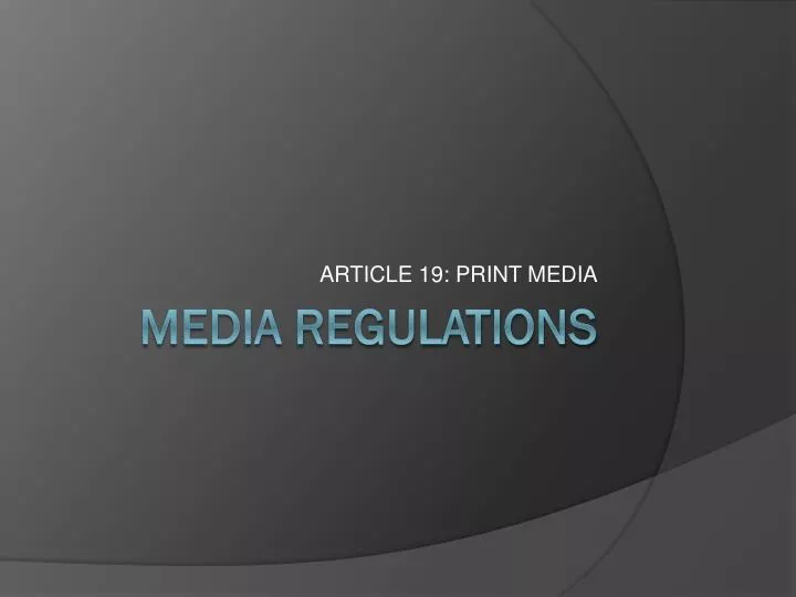 article 19 print media