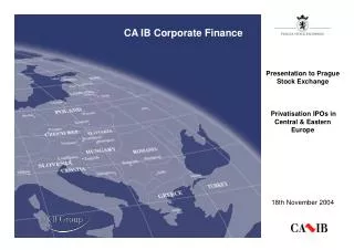 Presentation to Prague Stock Exchange Privatisation IPOs in Central &amp; Eastern Europe