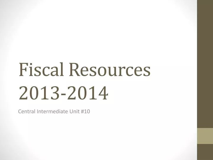 fiscal resources 2013 2014