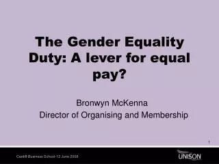 The Gender Equality Duty: A lever for equal pay?
