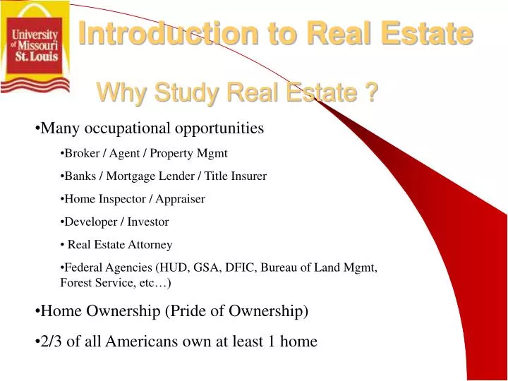 why study real estate