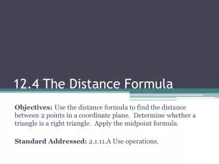 12.4 The Distance Formula