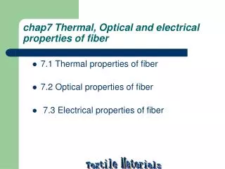 chap7 Thermal, Optical and electrical properties of fiber
