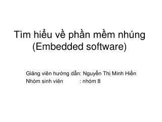t m hi u v ph n m m nh ng embedded software