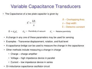 Variable Capacitance Transducers