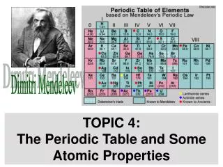 TOPIC 4 : The Periodic Table and Some Atomic Properties