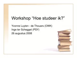 workshop hoe studeer ik