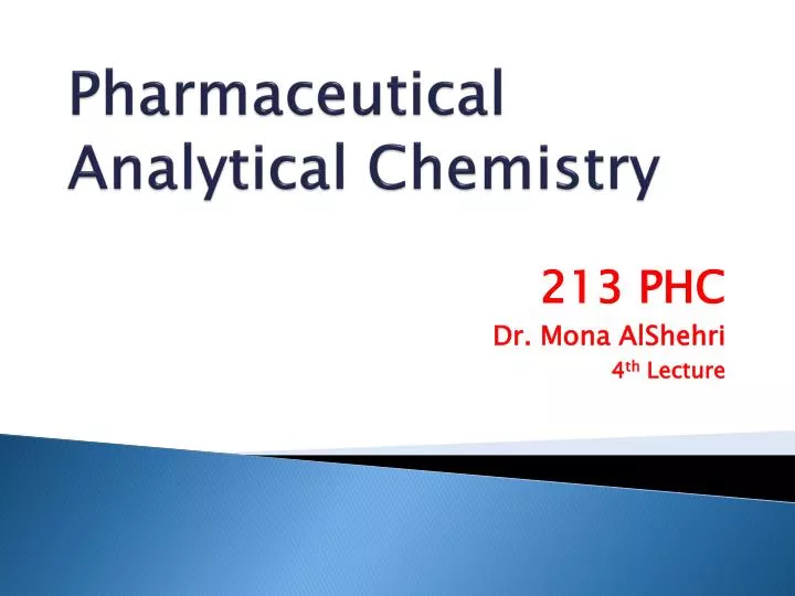 pharmaceutical analytical chemistry