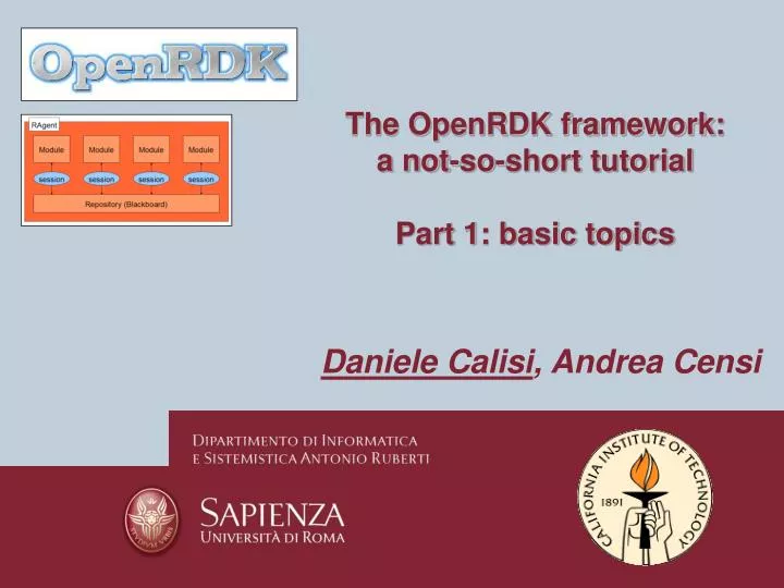 the openrdk framework a not so short tutorial part 1 basic topics