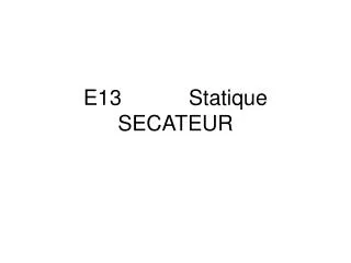 e13 statique secateur
