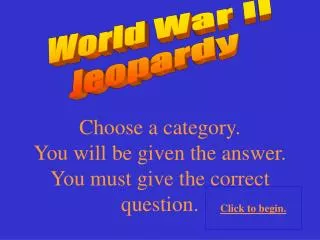 World War II Jeopardy