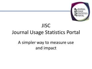 JISC Journal Usage Statistics Portal