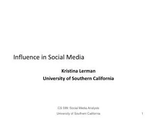 Influence in Social Media