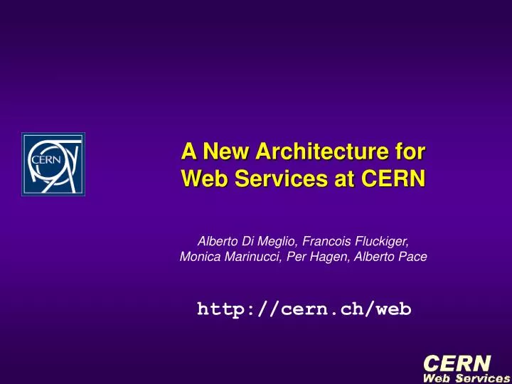 a new architecture for web services at cern