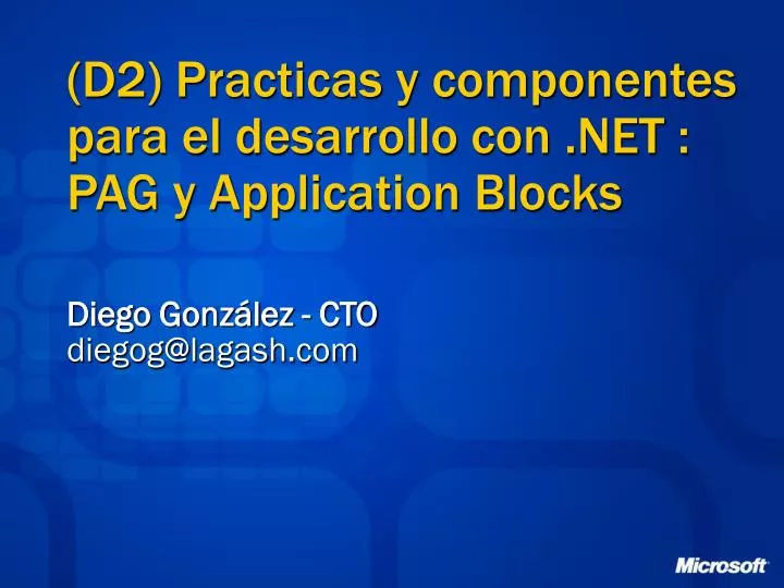 d2 practicas y componentes para el desarrollo con net pag y application blocks
