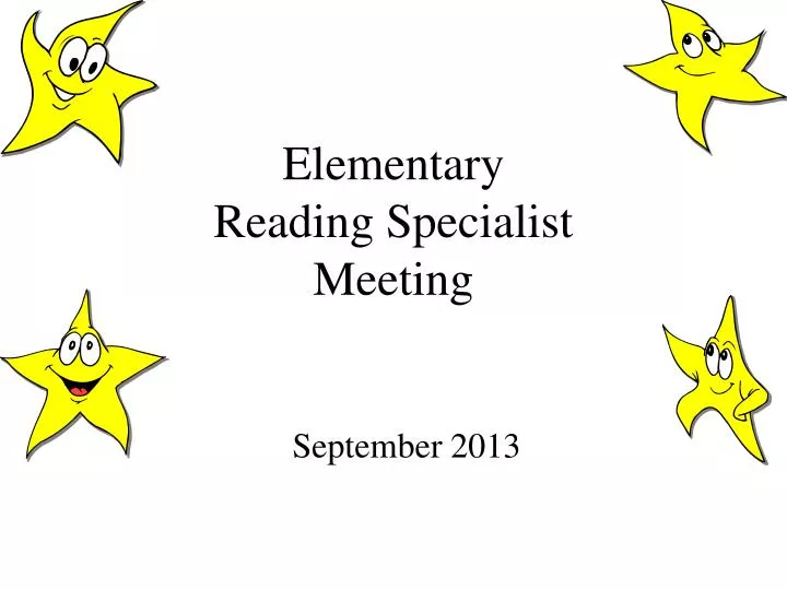 elementary reading specialist meeting