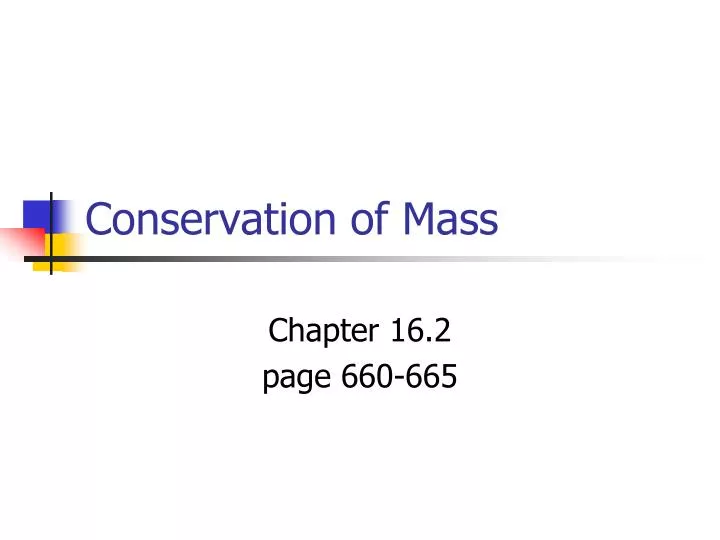 conservation of mass