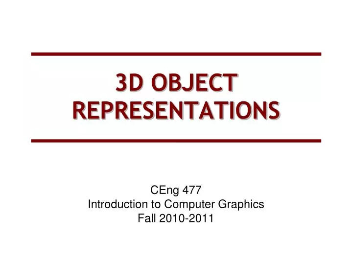 ceng 477 introduction to computer graphics fall 2010 2011