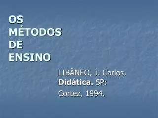 os m todos de ensino