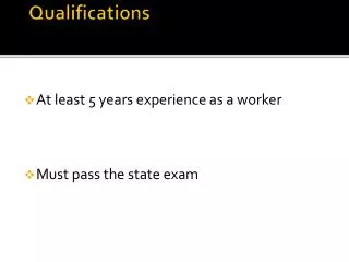 qualifications