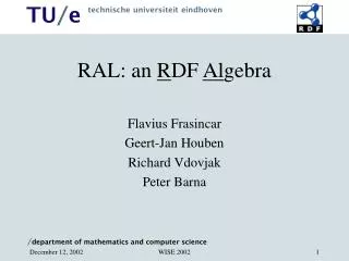 RAL: an R DF Al gebra