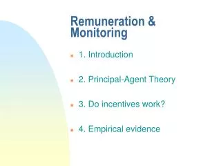 Remuneration &amp; Monitoring