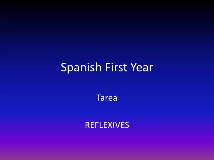 spanish first year